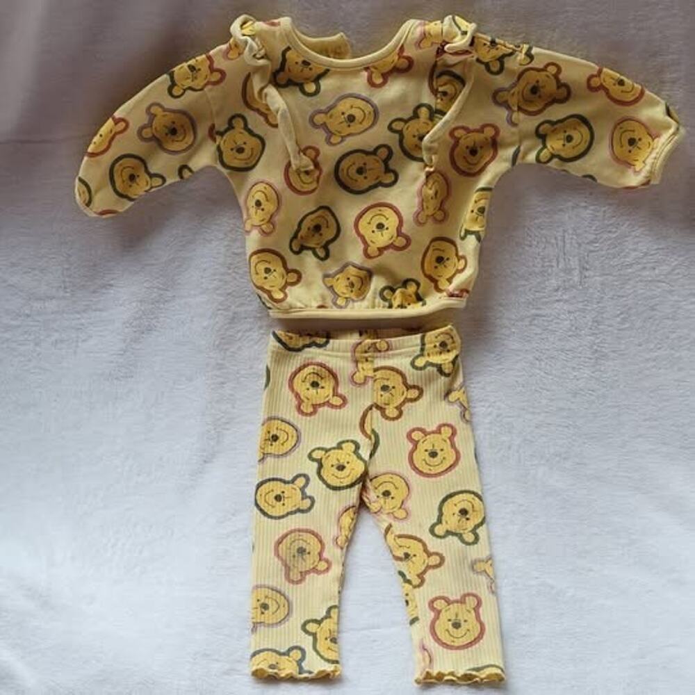 Winnie the Pooh Sweater Pants Baby Girl 6 Months Yellow Headband 3PC
